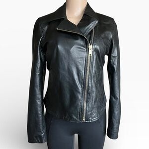All Saints Black 100% lamb Leather biker Jacket